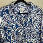 Coldwater Creek Women’s Jacket Large Blue White Moonlight Floral Full Zip Boho Photo 1