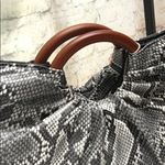 Urban Expression New Urban Expressions Trendy Snake Print Moon Satchel Purse in Neutral Tone Gray Photo 1
