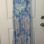 Macy's Macy’s Floral Blue Prom Dress Photo 1