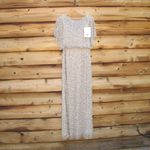 Mac Duggal  14523 Beige Beaded Mesh Cape Gown Photo 4