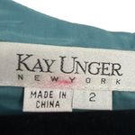 Kay Unger Kay‎ Unger Womens Black Floral Jacquard Sleeveless V-Neck Cocktail Dress Size 2 Photo 2