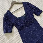 The Kooples NWOT  Womens Blue Metallic Dot Sheer Short-Sleeve V-Neck Mini Dress 1 Photo 2