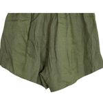 Free the Label Florence High Waisted Linen Wide Leg Shorts Pockets S Olive Green Photo 6