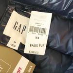 Gap Faux Fur Puffer Vest Jacket Navy Blue Cozy Primaloft Down Alternative XS new Photo 13