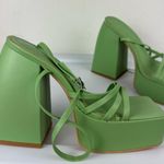 Princess Polly La Belle Platform Heels Green Sz 6 Strappy Photo 6