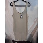 Universal Threads Universal Thread Knit Tank Midi Dress Beige Square Neck Sleeveless Sheer Hem L Photo 2