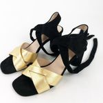LuLaRoe Sz 8 HAVANA Block HEEL - BLACK & GOLD Photo 1