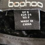 Boohoo Black Velvet Pants NWT Size 2 Tall Black Tapered Crinkle Pants Photo 6