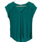 Adrienne Vittadini Adrienne‎ Vittadini Green Mixed Material Short Sleeve Top Photo 0