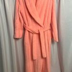 Vintage 1970’s Evelyn Pearson Long Robe Pink Belt Faux Fur Chevron Tie Size M Size M Photo 0