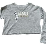 AERO Cropped Sweatshirt Womens Medium Long Sleeve Grey Graphic Maui Christmas Gray Photo 0