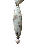 Larimar Large Pendant Necklace Sesame Jasper Beads Toggle Clasp 20" Photo 3