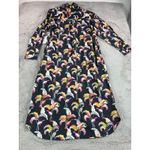 NWT APNY Women XL Black Tropical Floral Print Shirt Dress Maxi Cottagecore Boho Photo 11