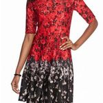 Julian Taylor 009-030 Dress Women's Size 12 Red & Black Short Sleeve Fit & Flare Photo 0