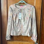 NWT Basler Vegan Suede Rouched Snakeskin Print Bomber Jacket Pink Size undefined Photo 0