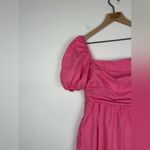 Caara Square Neck Short Puff Sleeve Barbie Pink Mini Dress Women’s Sz L Size L Photo 4