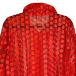 DAMEE Red Polka Dot Sheer Mesh Peplum Button Front Jacket Gray Size XL Korea Photo 6