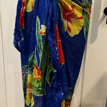 Rima Sarong one size beach wear wrap vacation tropical swim coverup bright scarf Blue Photo 0