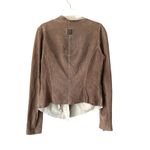 Freaky National Leather Cotton Lined Moto Biker Jacket Brown size small Photo 3