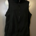 Lands' End  Vest Womens Medium Black Fleece Full Zip Sleeveless Jacket Outdoor Photo 0