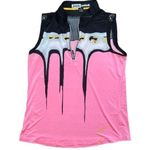 Jamie Sadock Womens Sleeveless Peak Golf Polo Top Size Medium Pink Photo 0