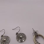 Lot Of 4 Dangle Drop Earrings Pierced Bead / Metal Silver Tone 1 Two Tone Photo 1