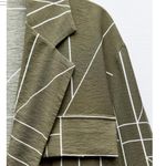 ZARA NWOT  Geometric Olive Green Art Blouse Jacket Lightweight Bloggers Fave M Photo 8