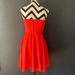 Amanda Uprichard  Strapless Ponti Dress Mini Neon Orange Medium Photo 4