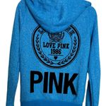 PINK - Victoria's Secret  Blue ZipUp Hoodie Jacket Love Pink Size Medium Photo 6