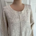 William Rast  Pullover Sweater Cream & Gray Heathered Raised Dots Boho Alpaca‎ Photo 1