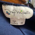 My Michelle  Navy Blue Dress With Lace Butterfly Overlay Photo 8