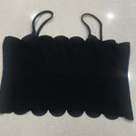 Black Scalloped Crop Top Size M Photo 0