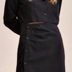 Mango MNG - NWOT black cutout button front mini shirt dress Photo 1