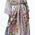 ZARA  printed kimono robe midi dress satin BLOGGERS FAVORITE!!! Photo 0