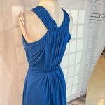 Ranna Gill blue sleeveless draped jersey gown with crystal embellishment size sm Photo 7