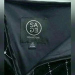 Sage Collective Grid Glitter Tie Neck Knit Dress In Black Size 0 Photo 5