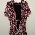 Rebecca Minkoff Tasha Abstract-Print Dress Red Black & White 6 EUC Tie Open Back Photo 11