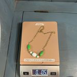 Vintage Avon Gold Tone Necklace with Green and White Beads Photo 11