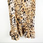 ALPHA OMEGA Animal Print High Ruffled Cutout Top, Size Small Photo 11