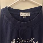 Wildfox 100% Cotton Cropped Wine & Pasta Tee in Navy, Size S Photo 2
