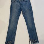 DL1961  Mara Instasculpt Straight Ankle Denim Blue Jeans Fringe Hem EUC Sz 25 Photo 7