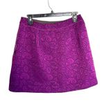 Anthropologie HD In Paris Brocade A-Line Skirt Purple Floral Embroidered Size 10 Photo 1