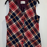 Bobbie Brooks Vintage Plaid Waistcoat Vest For Women‎ Red Size L Photo 0