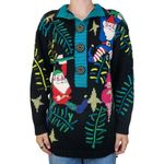 Vintage 90s, Lisa Nichols Christmas Santa Sweater Black Size M Photo 3