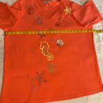 Quacker Factory Quacker‎ Factory top shirt Sz1X orange sequin seahorse starfish beach cruise Sea Photo 11