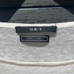 SET Women’s German Designed 100% Linen Long Sleeve Pleated Back White Top Sz 4 Photo 1