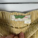 Anthropologie Yellow Striped Floral Embroidered Detailed Tapered Linen Pants XS Photo 5
