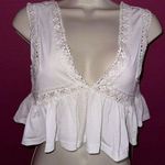 Cider V Neck Lace Ruffle Crop Top Nwt Women’s Size S B39 Photo 0