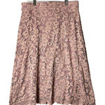 Olivia Blu  Skirt Womens M Rose Pink Lace Midi‎ Skirt Romantic Vintage Girly Photo 0