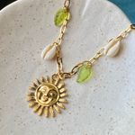 Handmade vintage cottage retro boho fairy style quality material mix gold stainless steel necklace🌞🌿 Photo 6